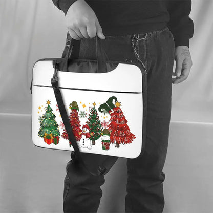 Christmas Pine Trees Crossbody Laptop Bag Case Computer Bag Resistant Protective Notebook Pouch for Macbook Pro