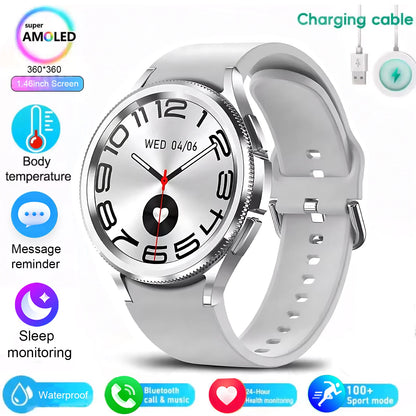 For android And iOS Watch 6 Classic Smart Watch Women Men Sports Fitness Health Waterproof Bluetooth Call Smartwatch 2025 New