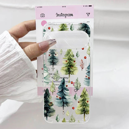 Christmas Tree Golden Bow Graphic Phone Case For Google Pixel 9 Pro XL 10 Pro 8 Pro 5G 6 7 8 8A Cute Clear Soft TPU Cover Fundas
