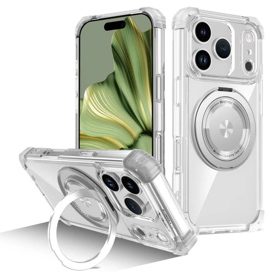 New Clear Magnetic Phone Case For iPhone 17 Pro Max 17 Air 17Pro Max 17air Shockproof Wireless Charging Cover With Phone Holder