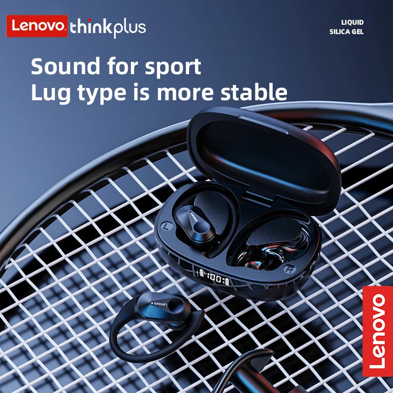 Lenovo LP75 TWS Wireless Bluetooth V5.3 Earphones IPX5 Digital Display Ear Hook Earbuds HiFi Stereo Noise Reduction Headphones