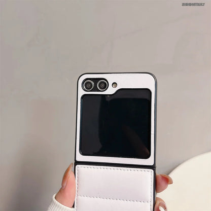 Fashion Down Jacket Air Cushion Case for Smausng Z Fold 6 Flip 6 Fold 5 4 3 ins Leather Shockproof Cover Galaxy Z Flip 5 4 3