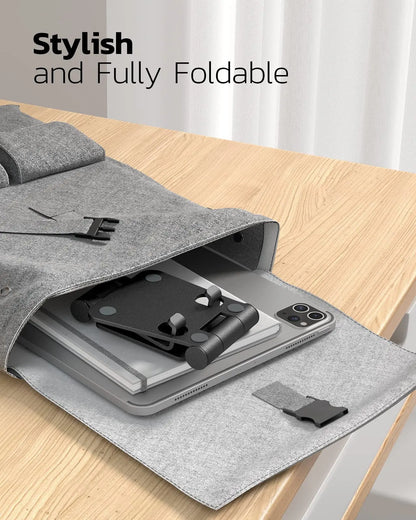 Dual Folding Cell Phone Stand, Adjustable Foldable Holder for iPhone 16/15/14/13/12/11 Pro, XS Max, Nintendo Switch & All Phones