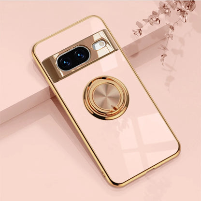 Luxury Ring Holder Magnetic Stand Case for Google Pixel 9 8 7 Pro 8A 7A 6A 5A Pixel8A Bracket Plating Soft TPU Shockproof Cover