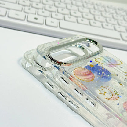 Glitter Star Planet TPU Cases For Google Pixel 9 8 7 6 5 A Pro Transparent PC Drop Glue Cover for Google Pixel 10 9 pro XL 4 a