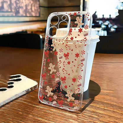 New Year Christmas Gift Santa Claus Clear Phone Case For Samsung Galaxy S25 S24 S23 S22 Ultra Plus S22+ S23+ S24+ S25+ Covers