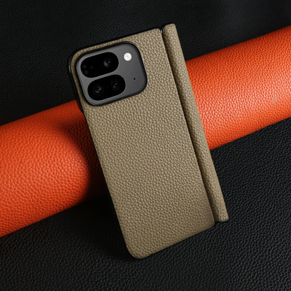 For Google Pixel 9 Pro Fold Case Genuine Leather Cover Pixel 10Pro Fold Capa Protective Etui Back Coque Carcasa without front