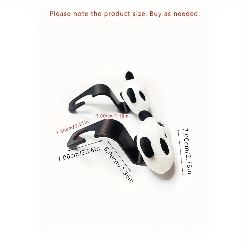 2 Car Hooks, Car Interior Seats, Rear Multifunctional Cute Cartoon Panda Storage Hooks