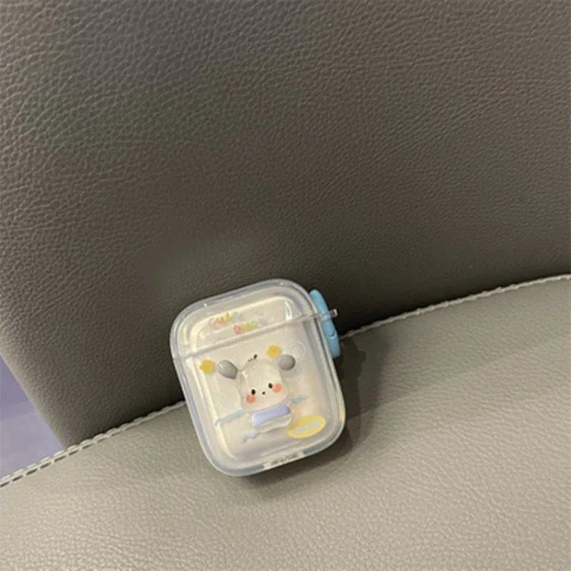 Sanrio Pochacco Earphone Case for AirPods 4 1 2 3 Pro Cartoon Wireless Bluetooth Silicone Headphone Transparent Protective Cover