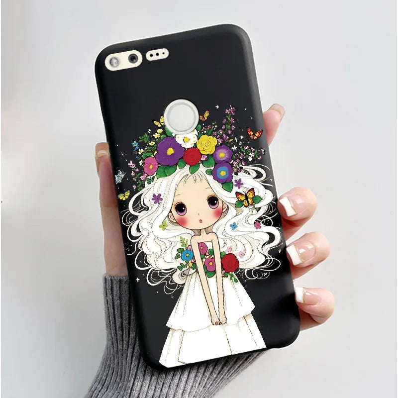 Case For Google Pixel 1 Soft Silicone Black Case For Google Pixel 1XL Elegant Style New Design Pattern Koi Dragon King Casing