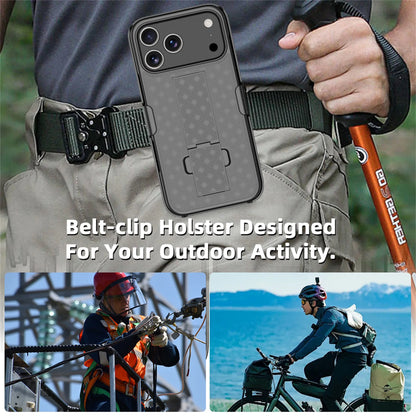 Fit iPhone 17 Pro Kickstand Phone Case, ShockProof Heavy Duty Armour Tough Stand Case With Belt Clip For iPhone 17 Pro Max 6.9"