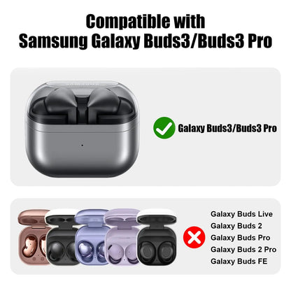 2 in 1 Silicone Case for Samsung Galaxy Buds3/Galaxy Buds3 Pro (2024) Shockproof Full Protective Accessory Cover Cute For Women