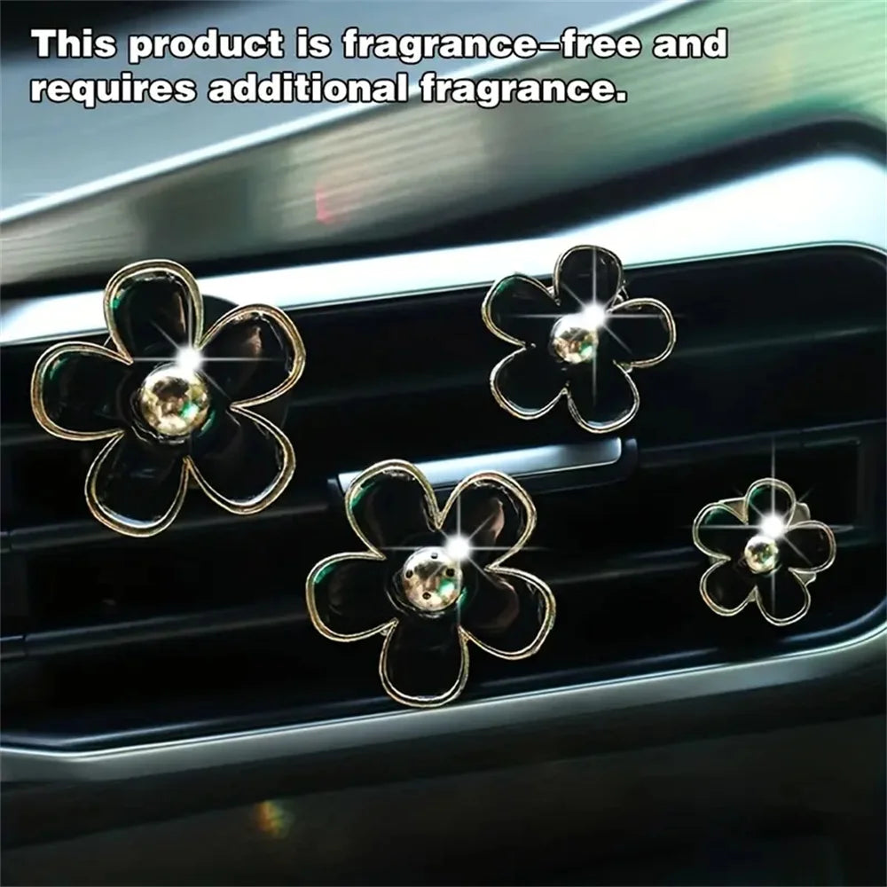4-8pcs/set Small Car Air Outlet Perfume Decoration Clip Flower Daisy Design Car Interior Aromatherapy Fresheners Diffuser Access