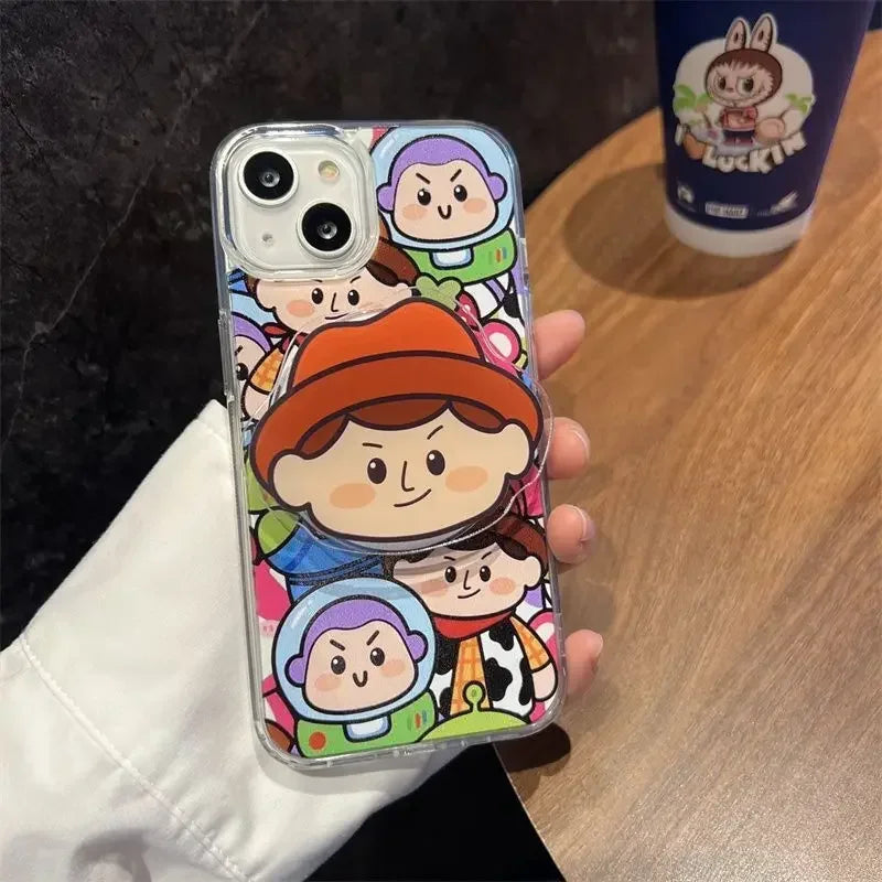 Anime Cute Cartoon Phone Ring Magnetic Wireless Charging Finger Grip for IPhone 16/15/14/13/12/11 Funny Universal Bracket Holder