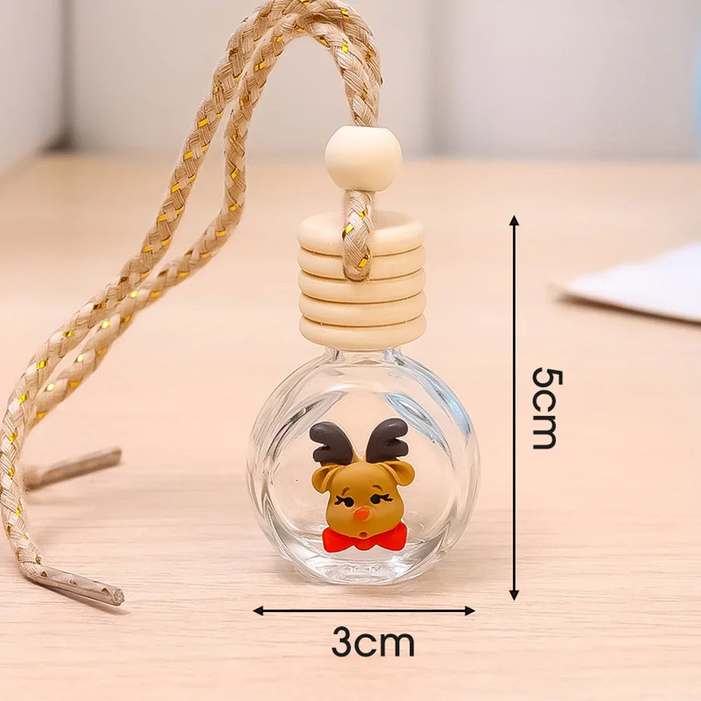 10ml Perfume Galss Bottle Pendant Christmas Car Auto Rearview Mirror Decoration Empty Bottle Aromatherapy Essential Oil Bottle