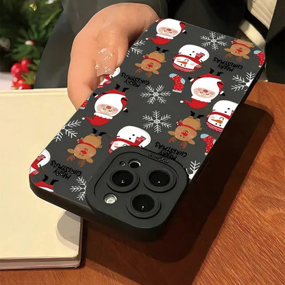 Santa Claus Pattern Tpu Frosted Anti-Drop Phone Case, Suitable for iPhone 17 Pro Max iPhone 16 15 14 13 12 11 XS Xr X 7 8 12/13 Mini Plus Pro Max Se Birthday/Holiday/Couple/Friends/Family Gift