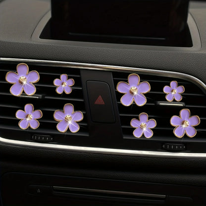 4-8pcs/set Small Car Air Outlet Perfume Decoration Clip Flower Daisy Design Car Interior Aromatherapy Fresheners Diffuser Access