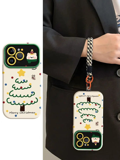 Star Christmas Tree Cartoon Cute Puppy Kawaii Phone Case For iPhone 17 air 16 15 14 13 12 11 Pro XR XS X Max 7 8 Plus Y2K Cover