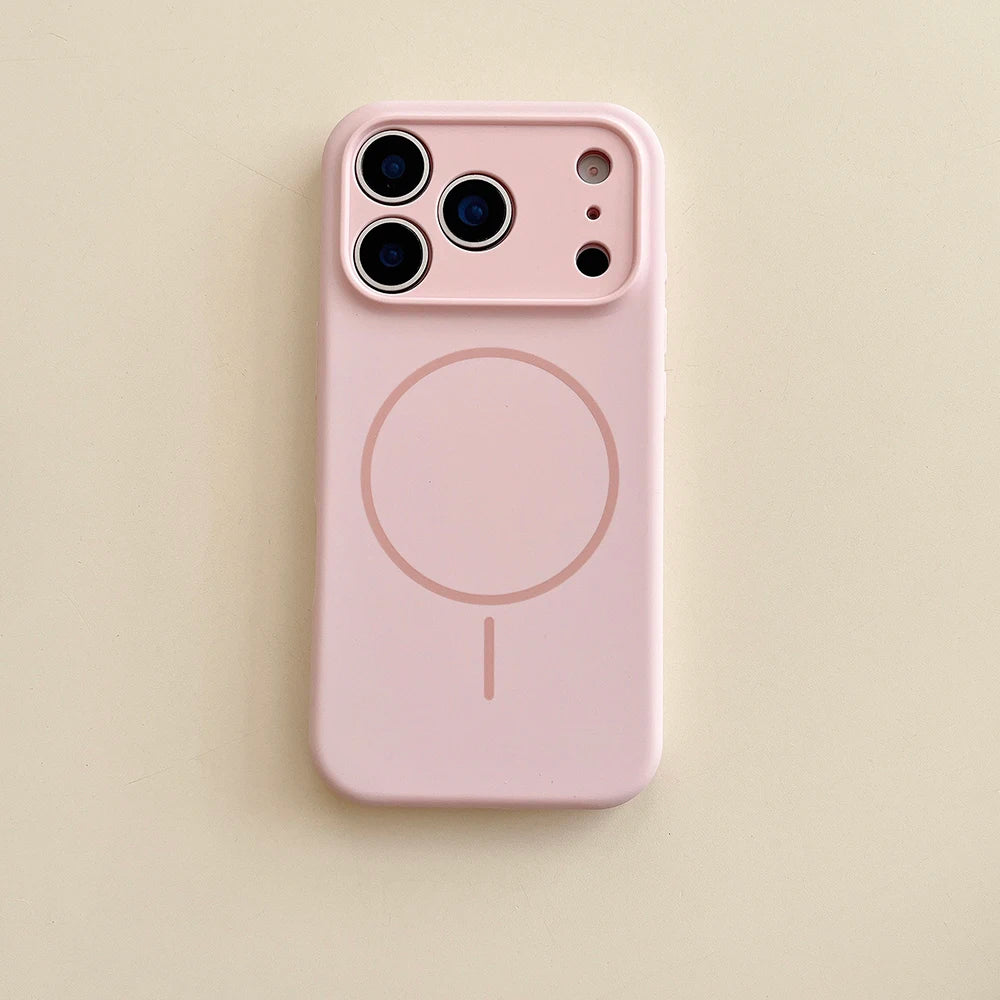 Desert Gold liquid silicone magnetic charging phone case for iPhone 17 16 15 14 13 12 Pro Max Air fine hole magsafe soft cover