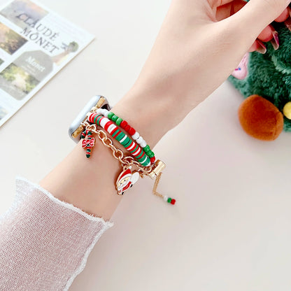 Christmas Element Beaded Strap for Apple Watch Band 42mm 46mm 45mm 41/44 49mm Women Bracelet IWatch 11 10 9 8 7 6 5 4 SE3 Gifts