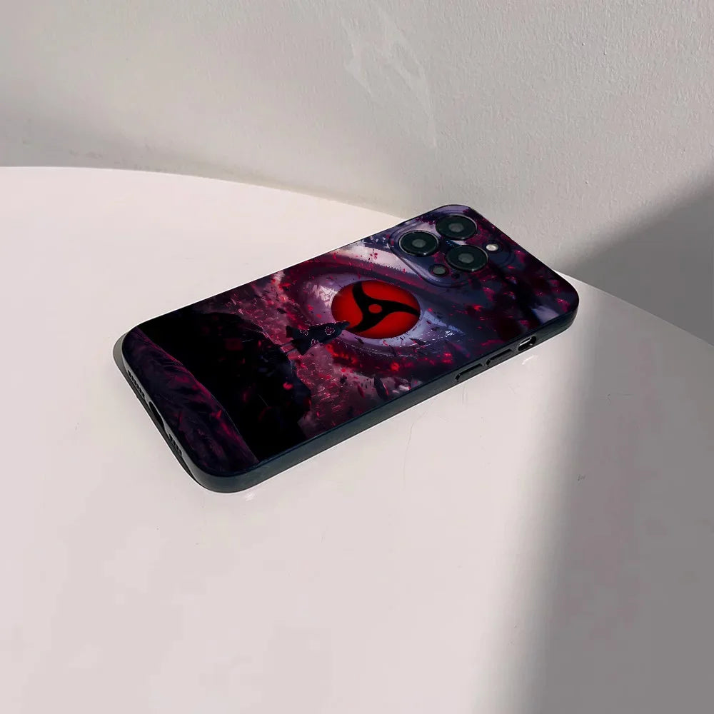 Classic Anime Narutos Uchiha Itachi Phone Case For IPhone 16 15 14 13 Pro Max 11 12 Mini X Xs XR Se 2022 Black Silicone Cover