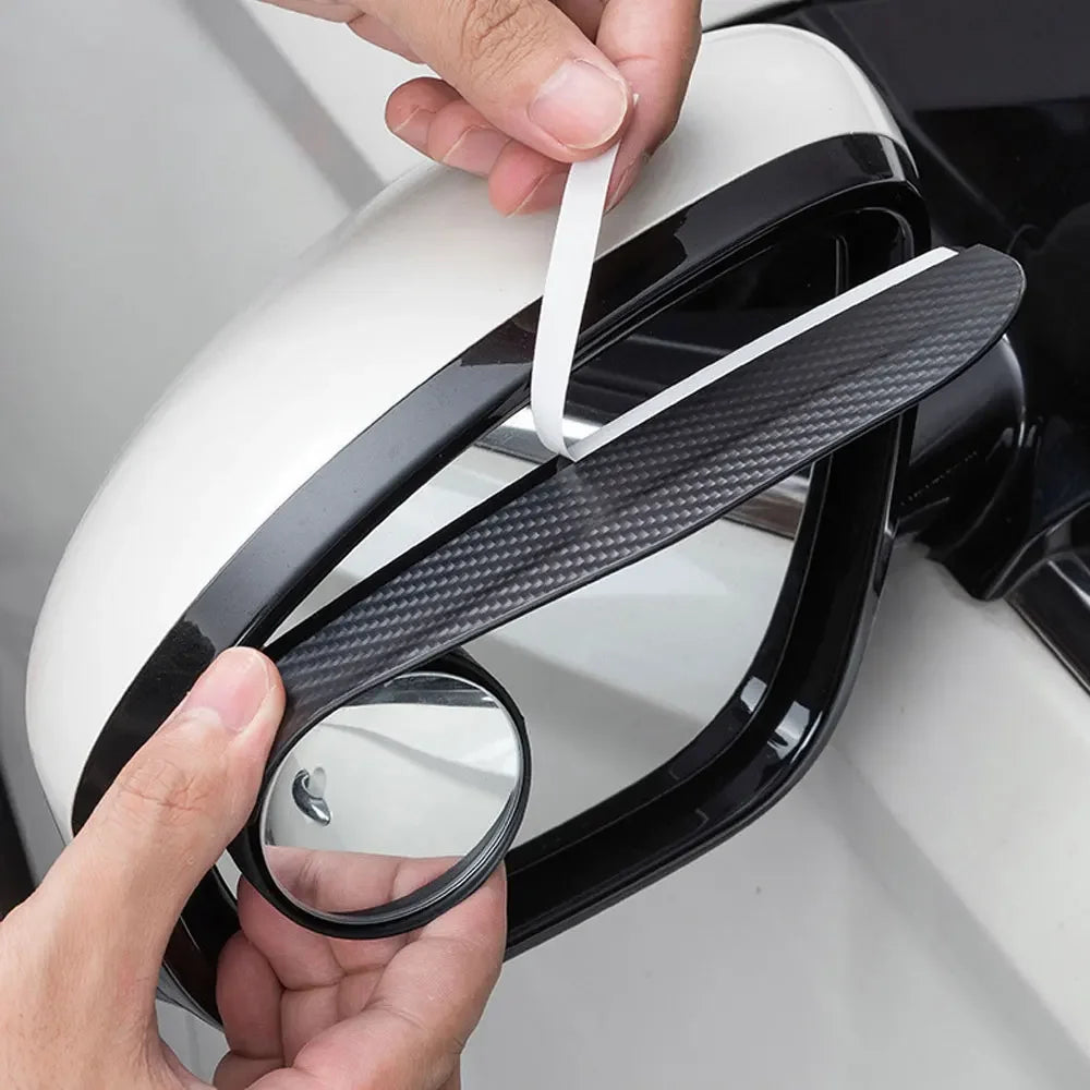 Car Rearview Blind Spot Mirror Rain Eyebrow Visor Carbon Fiber Car Rearview Side Snow Visor Rain Cover Car Mirror Accessories