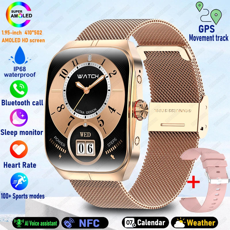 2025 New HD  AMOLED screen For OPPO Watch 4 Pro Sports Smart Watches Men GPS Track Waterproof Bluetooth Call NFC Smart Watch