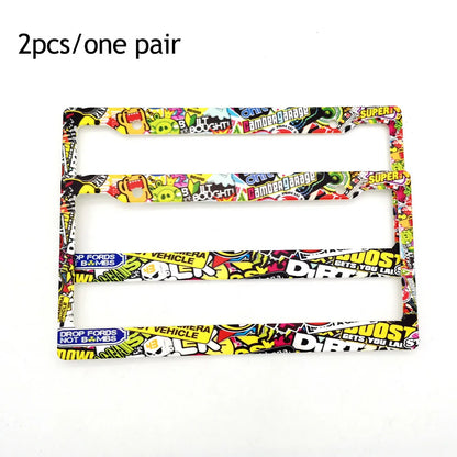 1 Pair(2pcs) JDM Racing Style USA Standard ABS Car License Plate Frame For Tofu Akina Fake Taxi Spoon Hokkaido Decoration Auto