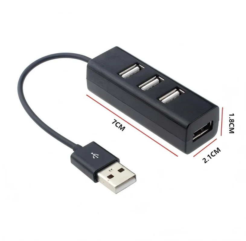 Mini 4-Port USB 2.0 Hub Adapter High-Speed Hub USB Splitter Converter All-in-One Computer Accessory
