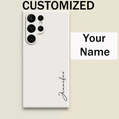 For Samsung Galaxy S24 Ultra Plus Customized Personalized Name Initials Soft Liquid Silicone Case Cover Samsung Galaxy S24 Plus - covers4phones