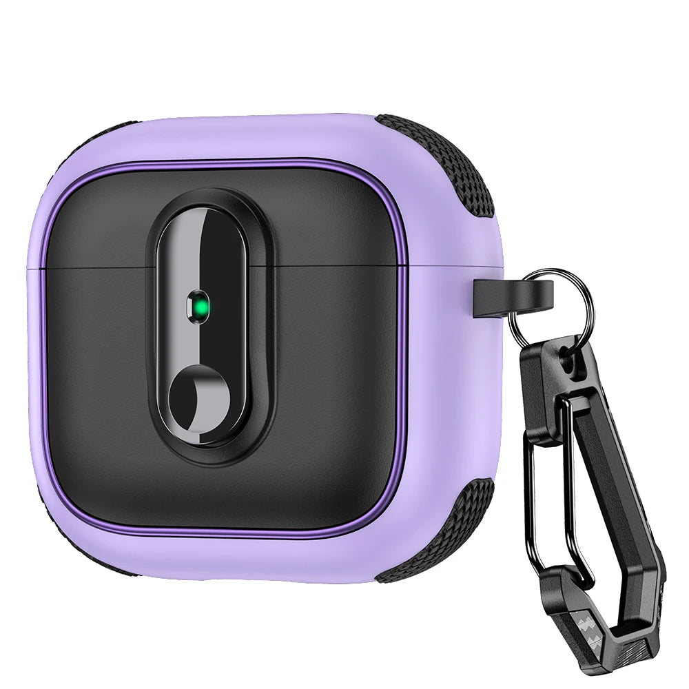 Armor Lock Earphone Cover For AirPods 4 Pro2 3 2 1 Case TPU PC Shockproof Headphone Coque For AirPods Pro 2 2nd 4th Gen Cases