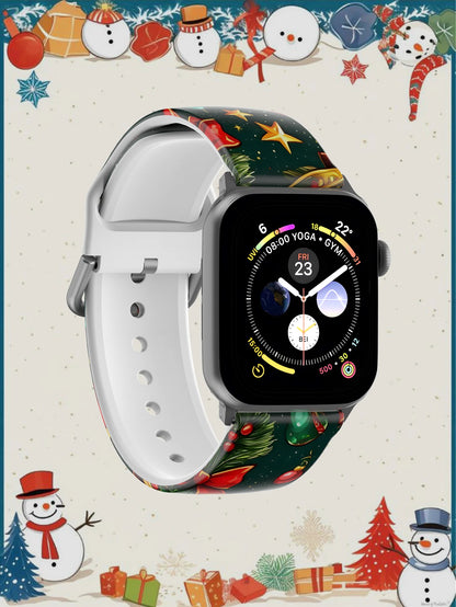 Christmas Tree Strap For Apple Watch Band 45mm 44mm 40mm 41 42-38mm Soft Bracelet iwatch Series 8 7 se 3-6 9 10 11 Ultra 2 49mm