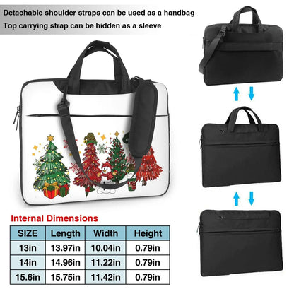 Christmas Pine Trees Crossbody Laptop Bag Case Computer Bag Resistant Protective Notebook Pouch for Macbook Pro