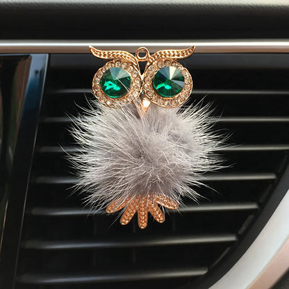 Diamond Fur Owl Car Air Freshener Auto Outlet Perfume Clip Scent Aroma Car Diffuser Bling Car Accessories Interior Decor Gifts