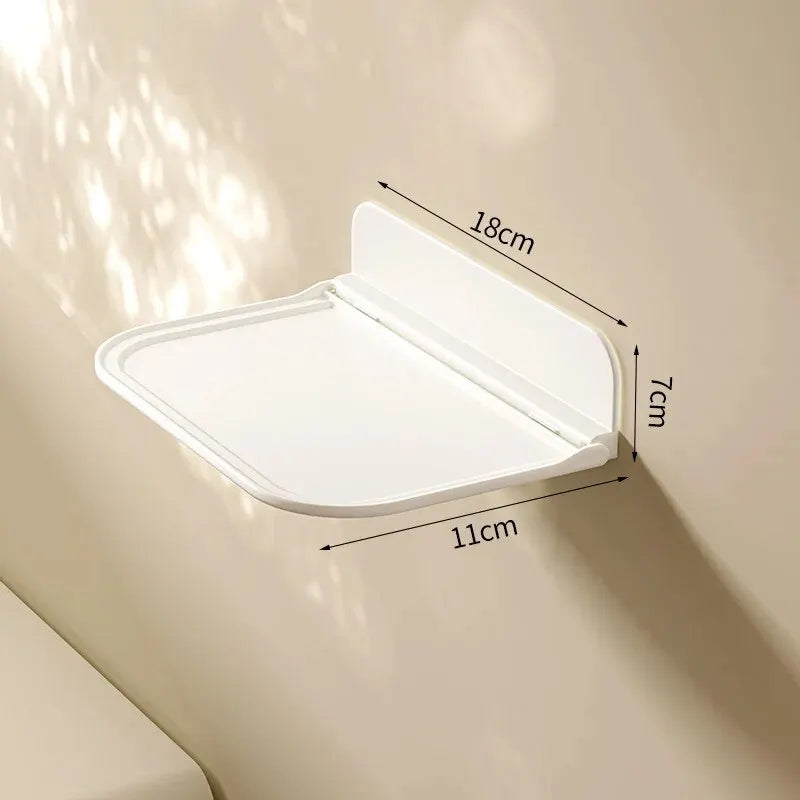 Folding Wall Mounted Shelf Saving Space Foldable Storage Rack Punch-Free Phone Holder Wifi Router Storage Tray BathroomOrganizer - covers4phones