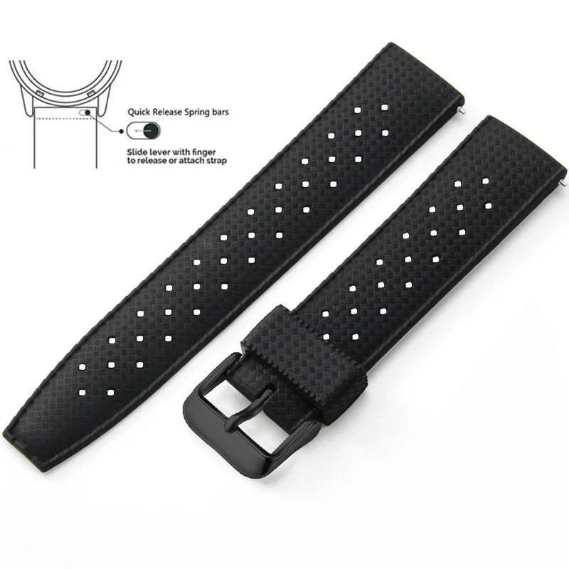 Tropical Silicone Watch Band Quick Release Watch Band 18mm 20mm 22mm Rubber Tropic Smart Watch Strap for Oris Seiko Citizen