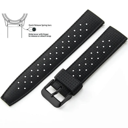 Tropical Silicone Watch Band Quick Release Watch Band 18mm 20mm 22mm Rubber Tropic Smart Watch Strap for Oris Seiko Citizen