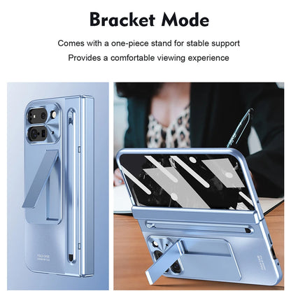 For Google Pixel 10 9 Pro Fold Case With Hinge Protection & Stylus Pen & Foldable Bracket & Screen Protector Phone Cover Shell