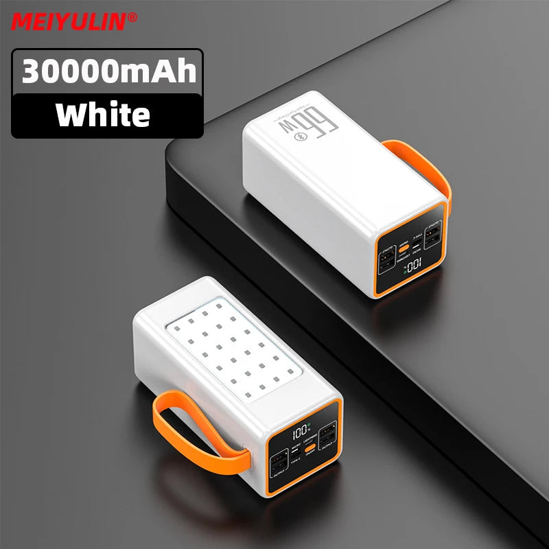 50000mAh Large Capacity Power Bank 30000mAh PortableUSB C 22.5W Fast Charging External Spare Battery For IPhone Xiaomi Samsung