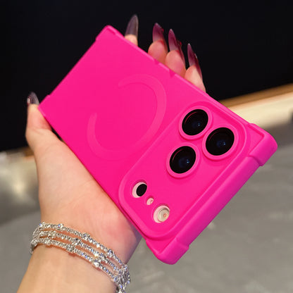 Shockproof Frosted Magnetic Phone Case For iPhone 17 Air 16 15 14 Plus 13 Pro Max For Magsafe Wireless Charging Soft TPU Cover