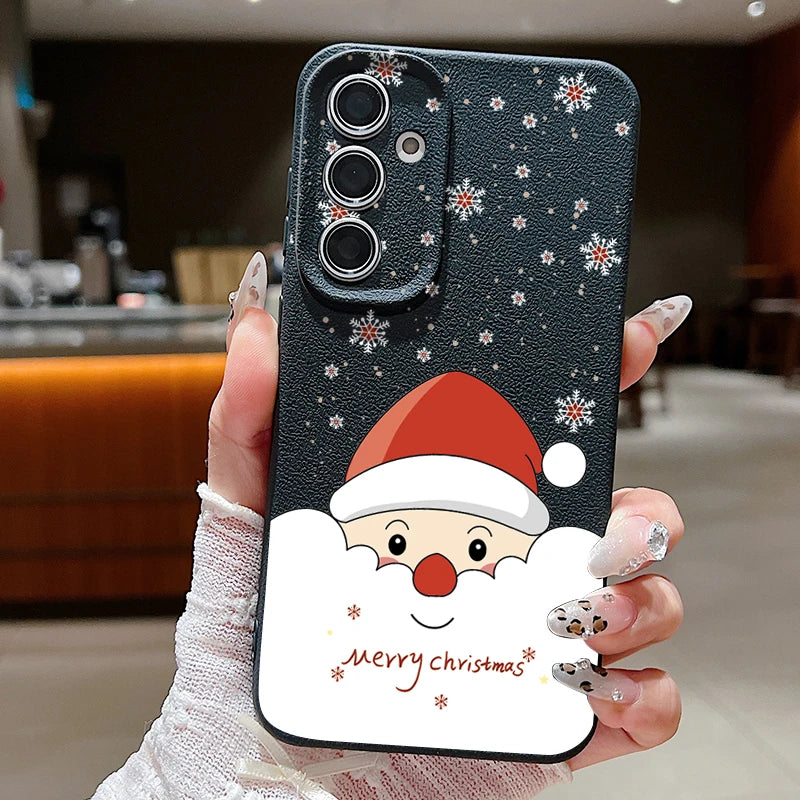 Christmas Santa Claus Case For Samsung Galaxy A17 A56 A36 A26 A55 A16 A15 A54 S25 Edge S24 FE S23 S22 Ultra Plus TPU Phone Cover