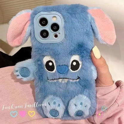 Lilo & Stitch Cartoon Plush Phone Case for iPhone 15 14 13 12 11 X XR XS XSMAX 8 7 Plus Mini Pro Max Anti-drop Protective Case