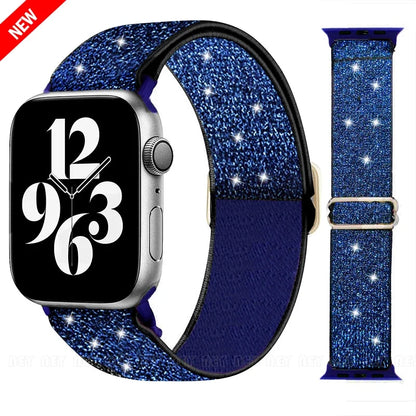 Bling Nylon Strap for Apple Watch Band 44mm 40mm 38mm/42mm bohemian Bracelet iWatch Series 7 6 5 4 3 41mm 45mm 8 9 ultra 2 49mm