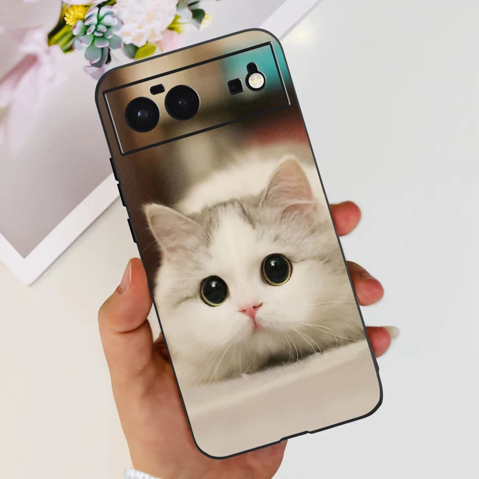 For Cover Google Pixel 6 Case Cute Cat Cartoon Bumper Back Shockproof Soft TPU Case For Google Pixel 6A 6PRO Pixel 6 Phone Cases