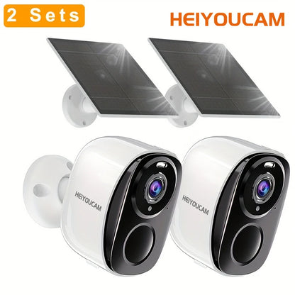 Security Cameras Wireless Outdoor, 2K 3MP Battery Powered WiFi Security Camera with Spotlight Siren, 2-Way Audio, Waterproof