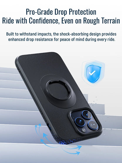 Shockproof Case for iPhone 16/15/14Plus/13/12/11 Pro/Xs Max/XR Quick Lock Mount Case with Adapter for Quad Moto QL Mount/Holder