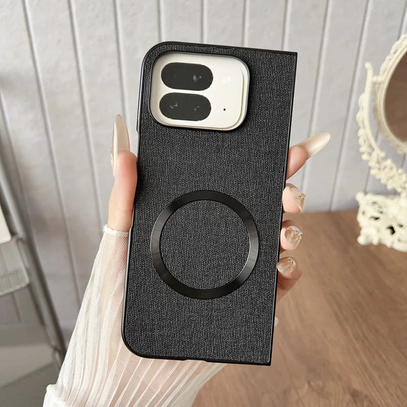 For Google Pixel 10 Pro Fold Case Magnetic PU Leather Lichee Pattern +PC Anti-slip Ultra Thin Cover for Google Pixel 10 Pro Fold