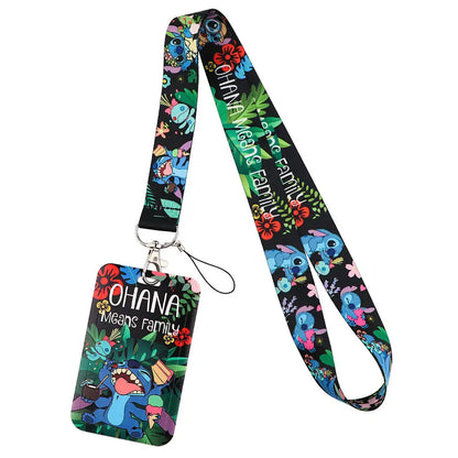 Stitch Cute Cartoon Animation Lanyards For Keys Chain ID Credit Card Cover Pass Mobile Phone Charm Neck Strap Badge Holder Gifts