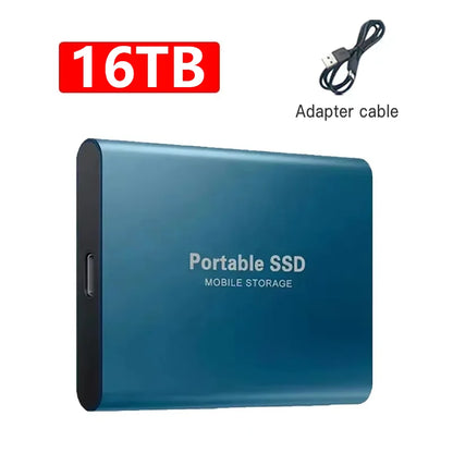 High Speed Portable SSD 1TB 4TB External Hard Drive USB 3.2 Type-C Fast Hard Disk 16TB Mass Solid State Drive for Laptop/PC/MAC