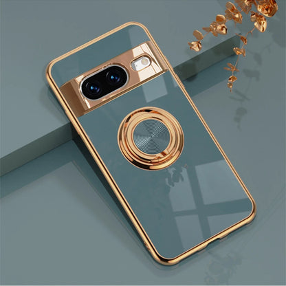 Luxury Ring Holder Magnetic Stand Case for Google Pixel 9 8 7 Pro 8A 7A 6A 5A Pixel8A Bracket Plating Soft TPU Shockproof Cover